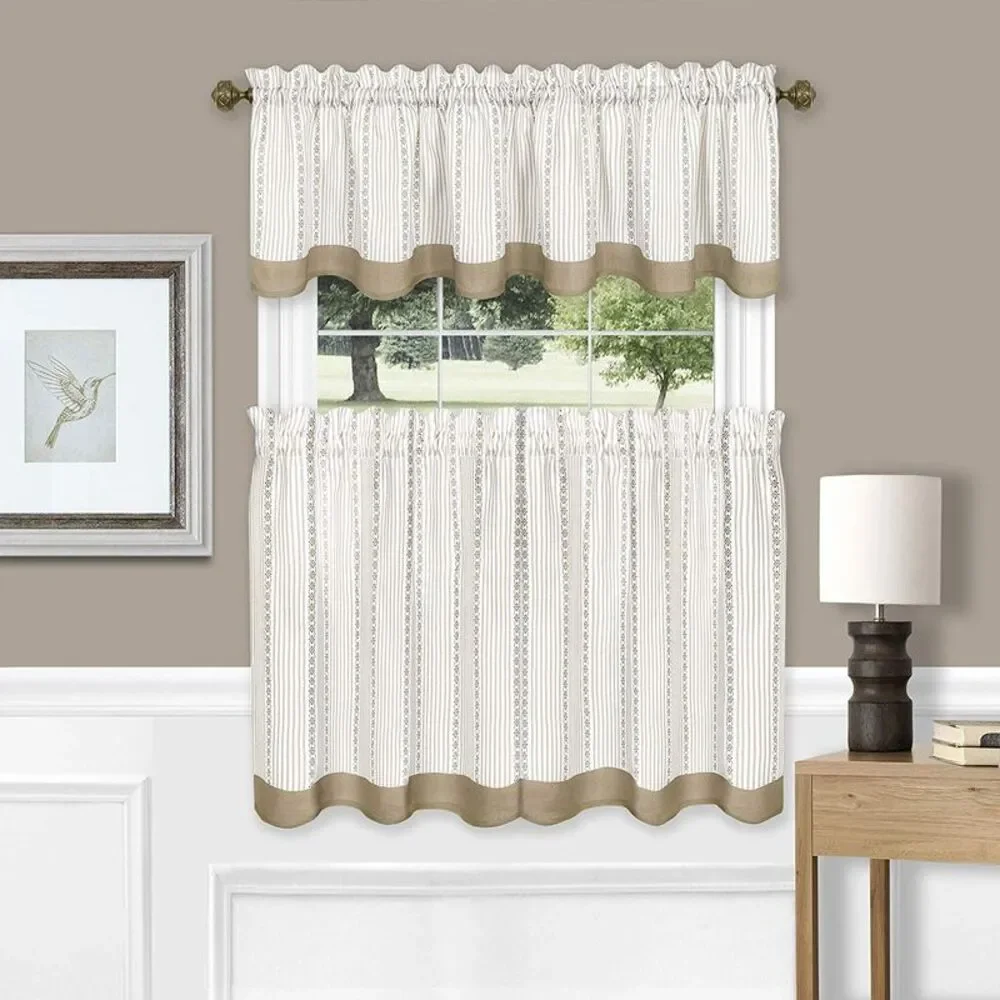 Woven Trends 3-Piece Window Kitchen Curtain Set, 58